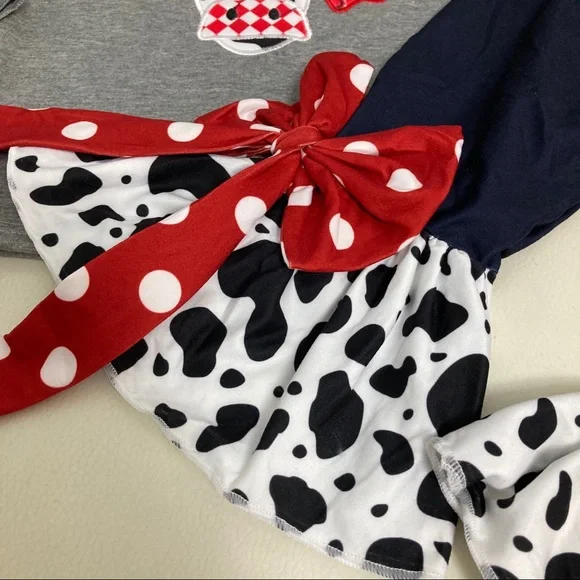 Luxury Embroidered farm girl cow 🐄 🐮cute outfit - Picture 10 of 10